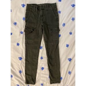 American Eagle High Rise Green Cargo Jeggings Size 8